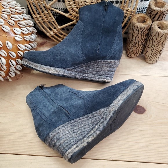 Anthropologie HOLDING HORSES Mamba Boots Booties Espadrille Wedge Suede 8.5/39 - Picture 7 of 13